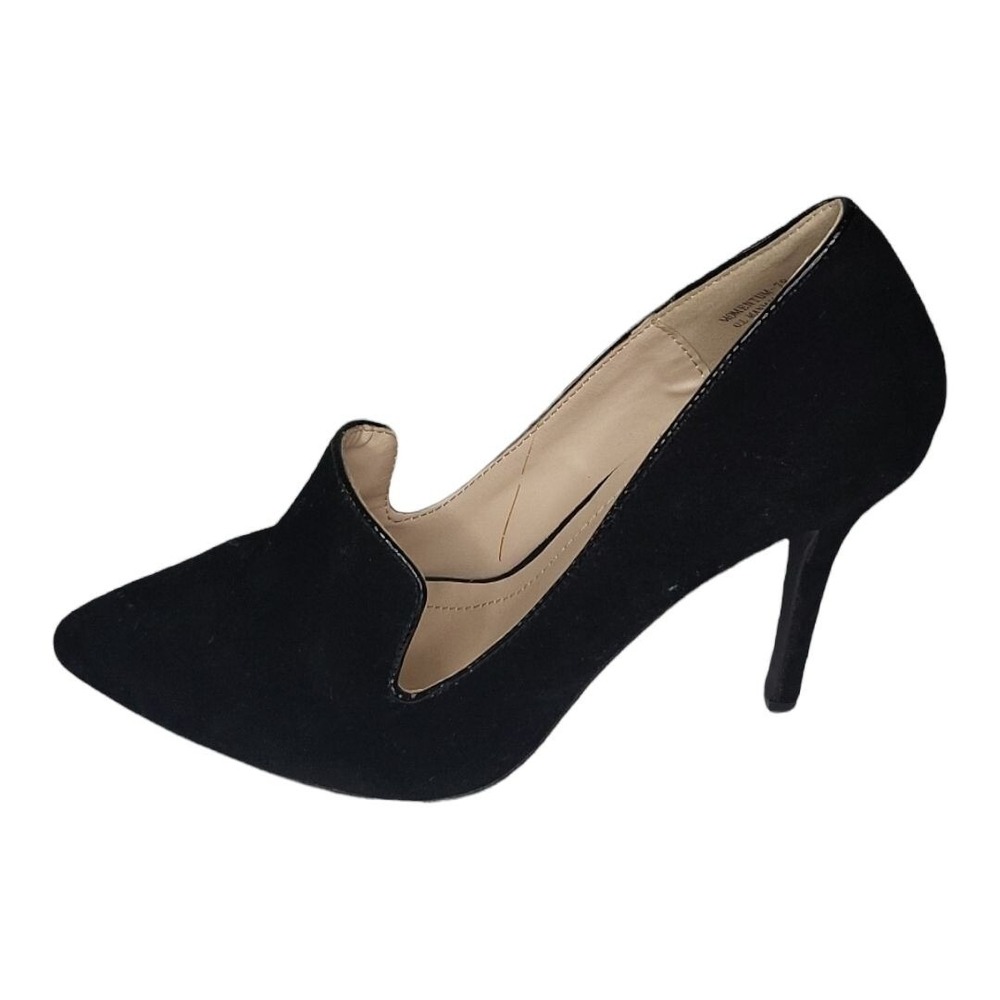 Anne Michelle Stiletto Heels Women 8 Suede Slip On Black Going Out Party Shoes